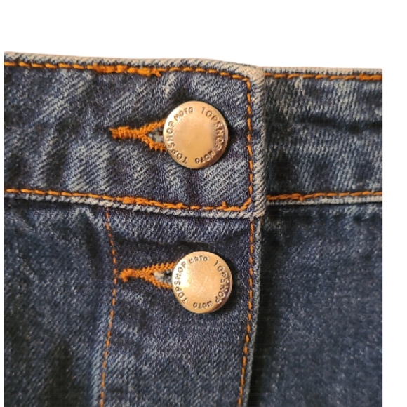 Top Shop Moto  Button Down Denim Skirt - Picture 4 of 8